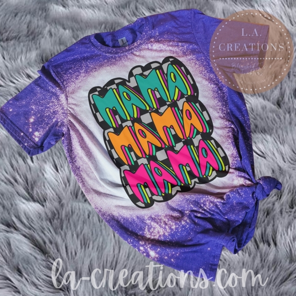 Retro Mama Bleached Tee Small-3x - Picture 1 of 1